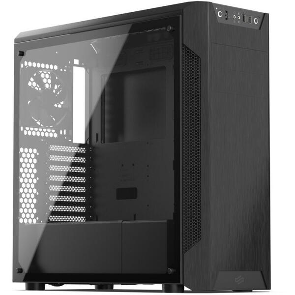 Carcasa Silentium PC Armis AR7 TG, Tempered Glass, MiddleTower, Fara sursa, Negru