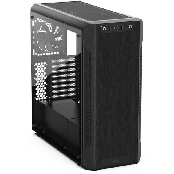 Carcasa Silentium PC Armis AR7 TG, Tempered Glass, MiddleTower, Fara sursa, Negru