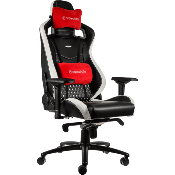 Scaun Gaming NobleChairs Epic Real Leather black/red/white/ SGL