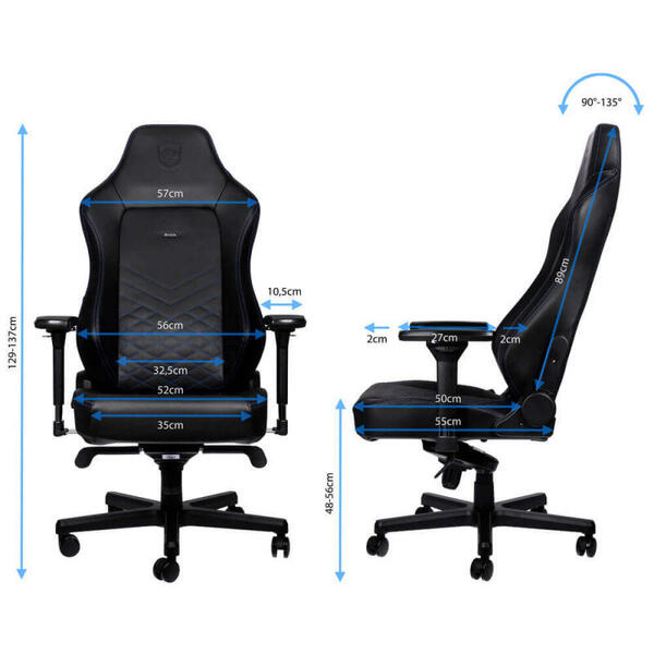 Scaun Gaming NobleChairs HERO Negru/Albastru