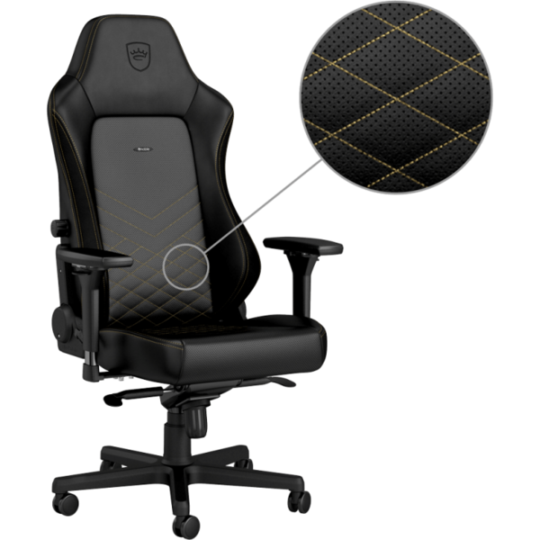 Scaun Gaming NobleChairs HERO Negru/Auriu