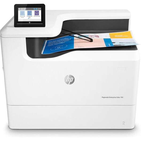 Imprimanta Laser Color HP PageWide Enterprise 765dn, InkJet, Color, A3, Duplex, Retea, USB, 50 ppm