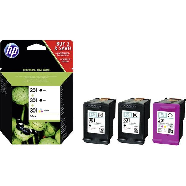 HP 301 Black Set 2 Cartuse negru si 1 tricolor