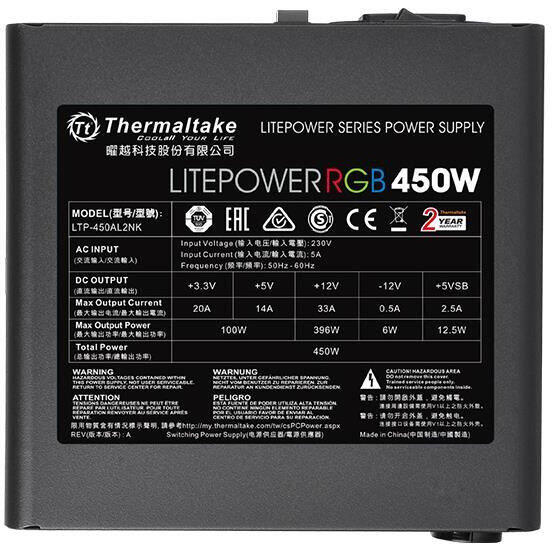 Sursa Thermaltake Litepower RGB, ATX, 450W