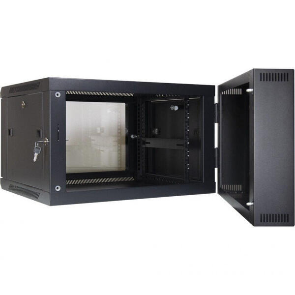 Cabinet Metalic Inter-Tech SMB-6606 6U Wall mount, 600 x 600, Glass Door