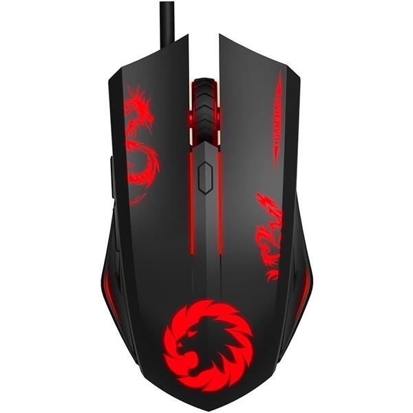 Mouse gaming Gamemax M386, RGB LED, USB, Black