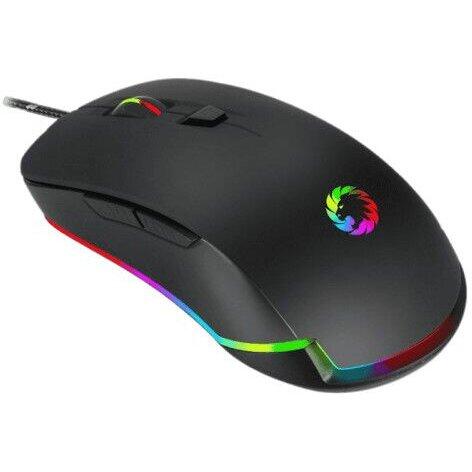 Mouse gaming Gamemax MG7, RGB LED, USB, Black + Mouse Pad MG7, Black