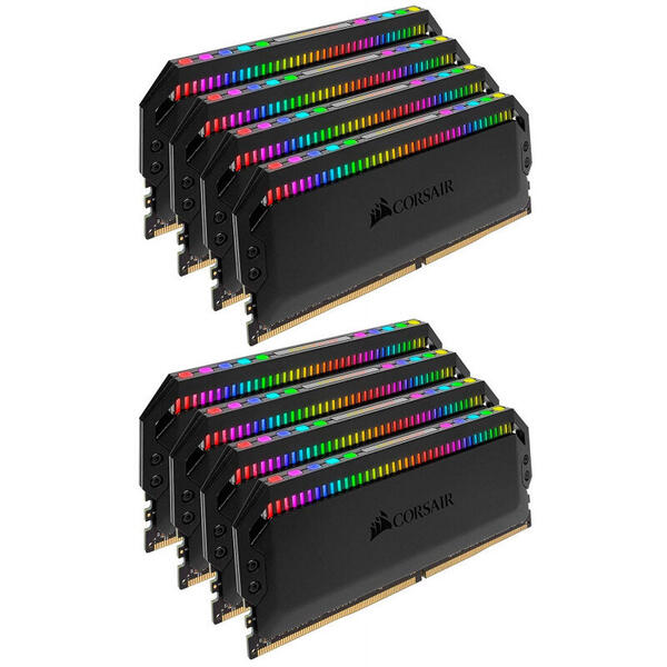Memorie Corsair Dominator Platinum K8 RGB, 64 GB DDR4, 4000 MHz, C19, Kit x 8