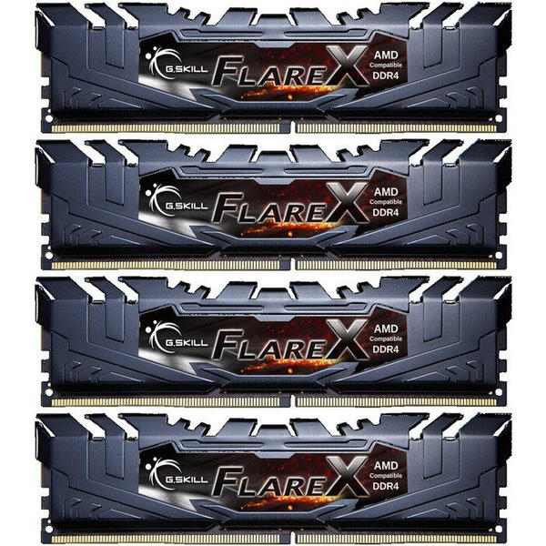 Memorie G.Skill Flare X (for AMD) 32GB DDR4 3200 MHz CL16 1.35v Quad Channel Kit