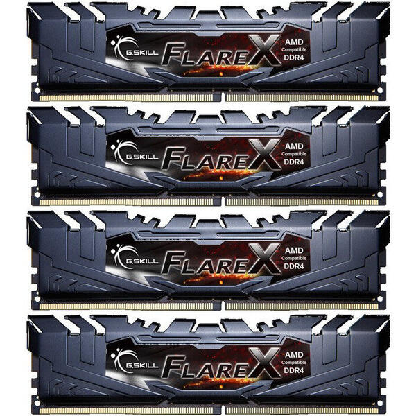 Memorie G.Skill Flare X (for AMD) 32GB DDR4 3200 MHz CL16 1.35v Quad Channel Kit