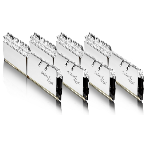 Memorie G.Skill Trident Z Royal RGB Silver 32GB DDR4 3600MHz CL16 1.35v Quad Channel Kit