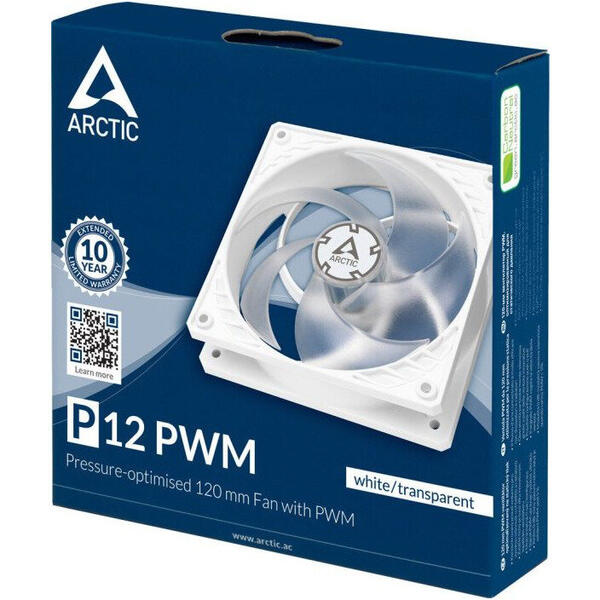 Ventilator PC Arctic AC P12 PWM (White/Transparent) 120mm