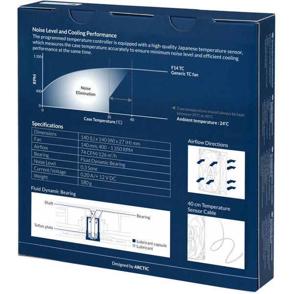 Ventilator PC Arctic AC F14 TC 140mm