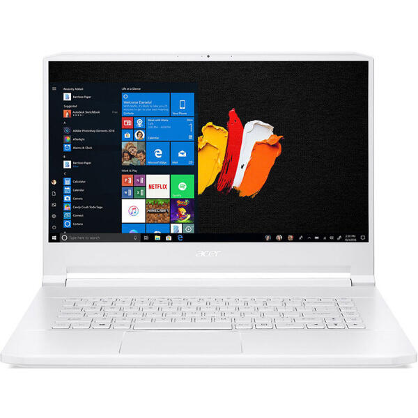 Laptop Acer ConceptD 7 CN715-71, 15.6'' UHD IPS, Intel Core i7-9750H, 32GB DDR4, 1TB SSD, GeForce RTX 2080 8GB, Win 10 Pro, White