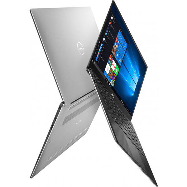 Laptop Dell New XPS 13 (9380), 13.3'' UHD 4K InfinityEdge, Intel Core i7-8665U, 16GB, 512GB SSD, GMA UHD 620, Win 10 Pro, Silver, 3Yr On-site