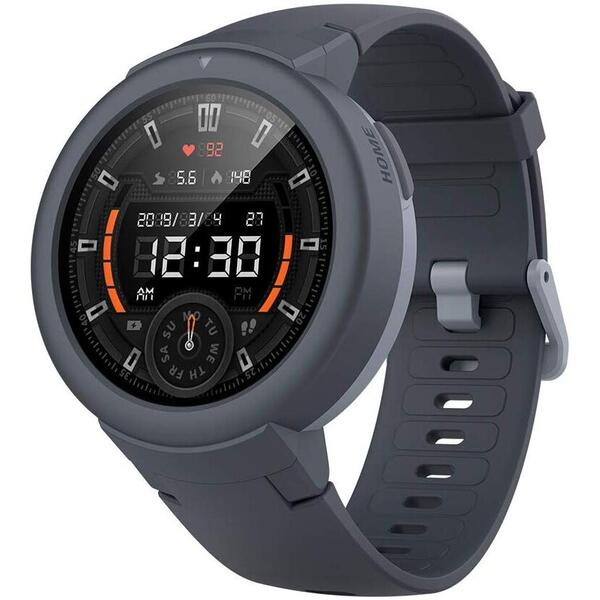 SmartWatch Xiaomi Amazfit Verge Lite, Curea silicon, GPS, IP68 rezistent la apa, Shark Gray