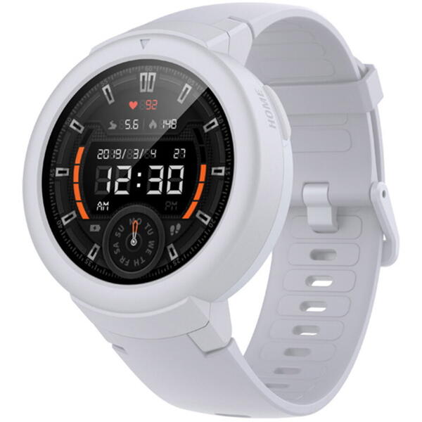 SmartWatch Xiaomi Amazfit Verge Lite, Curea silicon, GPS, IP68 rezistent la apa, White