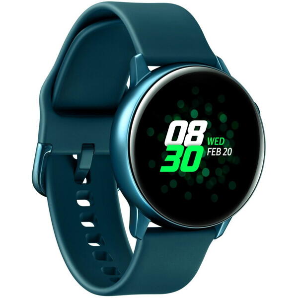 SmartWatch Samsung Galaxy Watch Active (2019), curea silicon, WiFi, Bluetooth, GPS si NFC, Verde inchis
