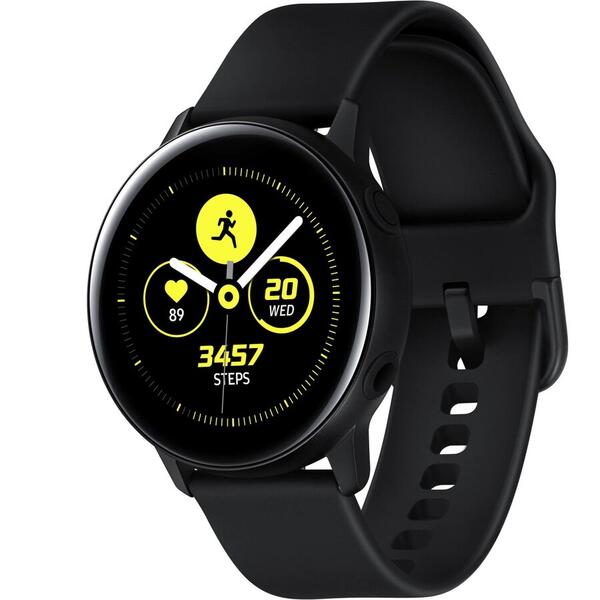 SmartWatch Samsung Galaxy Watch Active (2019), curea silicon, WiFi, Bluetooth, GPS si NFC, Negru