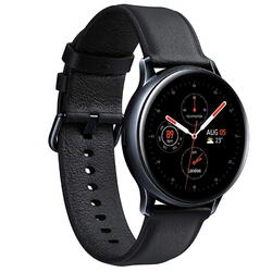 Galaxy Watch Active 2 (2019), 40 mm, Wi-Fi, Bluetooth, GPS, NFC, Rezistent la apa, Otel negru, Curea piele, Negru