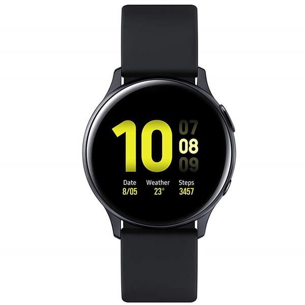 SmartWatch Samsung Galaxy Watch Active 2 (2019), 40 mm, Wi-Fi, Bluetooth, GPS, NFC, Rezistent la apa, Aluminiu Negru, Curea silicon, Negru
