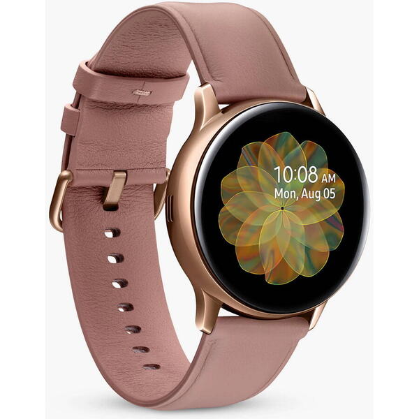 SmartWatch Samsung Galaxy Watch 2018, 42 mm, Wi-Fi, Bluetooth, GPS si NFC, Corp auriu, Curea silicon roz