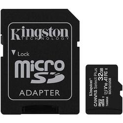 Kingston Canvas Select Plus microSDHC 32GB, Clasa 10 + Adaptor SD