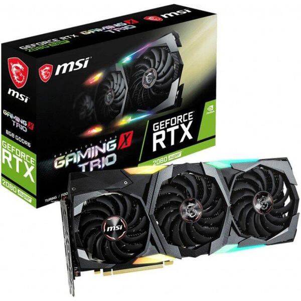 Placa video MSI GeForce RTX 2080 SUPER GAMING X TRIO 8GB GDDR6 256-bit