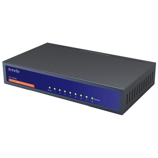 Switch Tenda TEG1008D, 8 x LAN, 10/100/1000 Mbps
