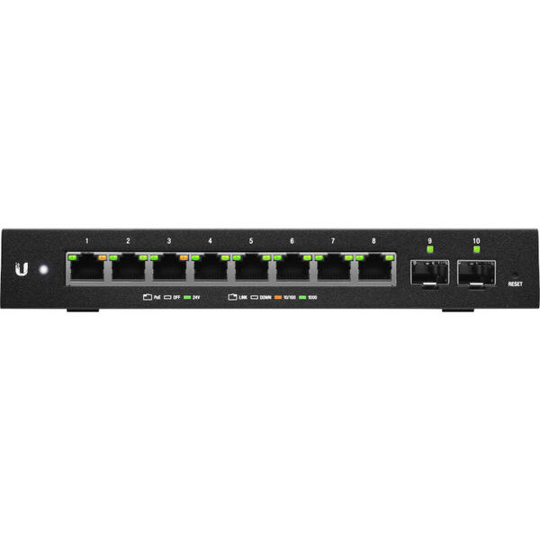 Switch Ubiquiti Gigabit EdgeSwitch 10XP, 8 x LAN, 2 x SFP, PoE