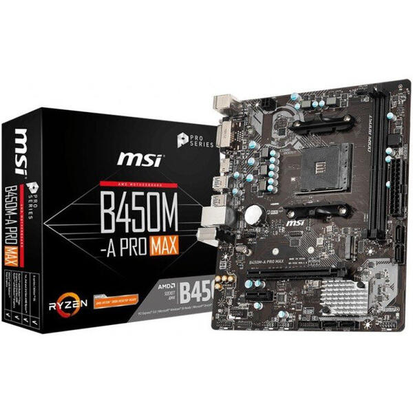 Placa de baza MSI B450M-A PRO MAX, Socket AM4, mATX