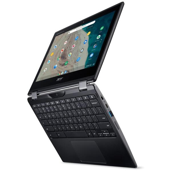 Laptop Acer 2-in-1 Chromebook Spin 511 R752TN-C6JR, Intel Celeron N4000, 11.6 inch Touch, 4GB RAM, 32GB eMMC, Intel UHD Graphics 600, Chrome OS, Shale Black
