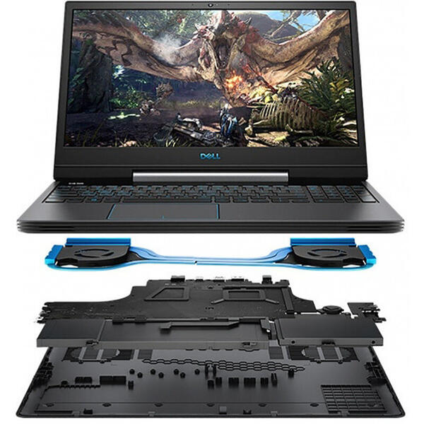 Laptop Dell Gaming G5 15 5590, 15.6'' FHD, Intel Core i5-9300H, 8GB DDR4, 512GB SSD, GeForce GTX 1650 4GB, Linux, Black, 3Yr CIS