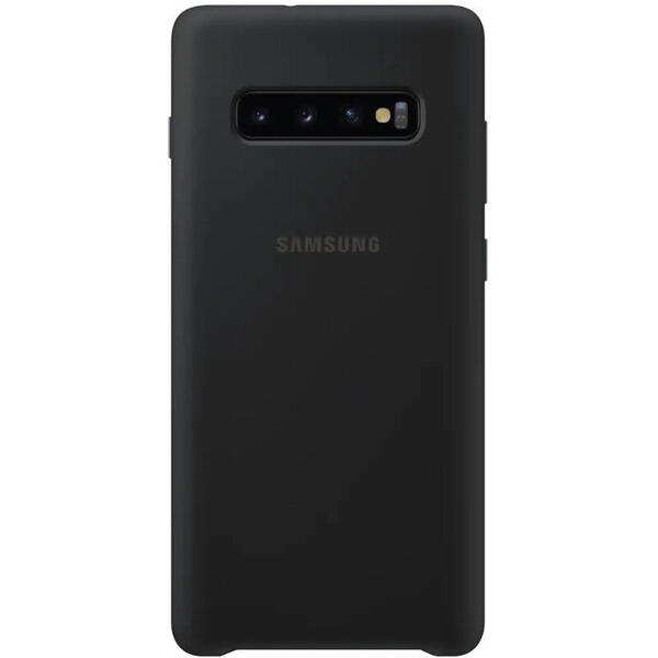 Capac protectie spate Samsung Silicon Black pentru Galaxy S10 Plus