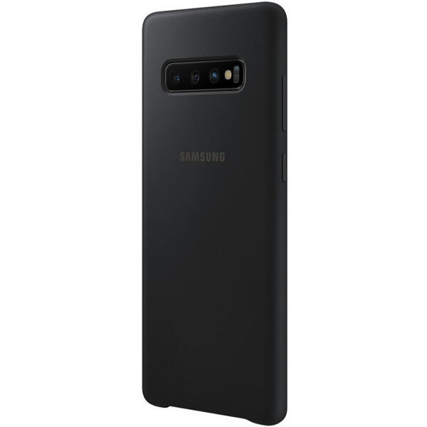 Capac protectie spate Samsung Silicon Black pentru Galaxy S10 Plus