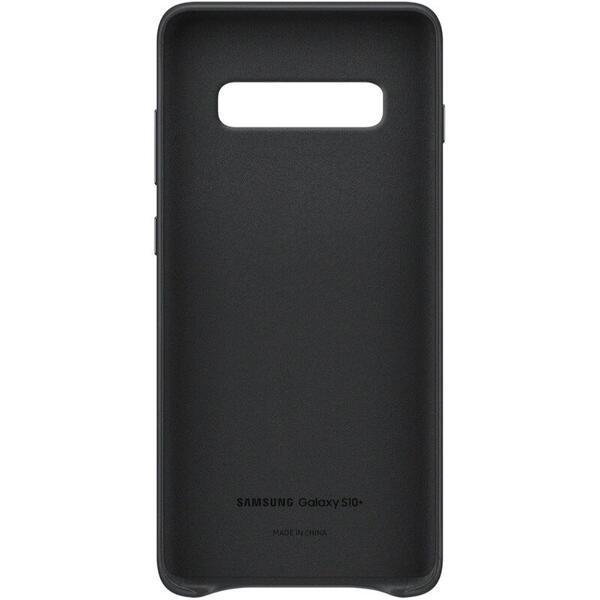 Capac protectie spate Samsung Leather Black pentru Galaxy S10 Plus