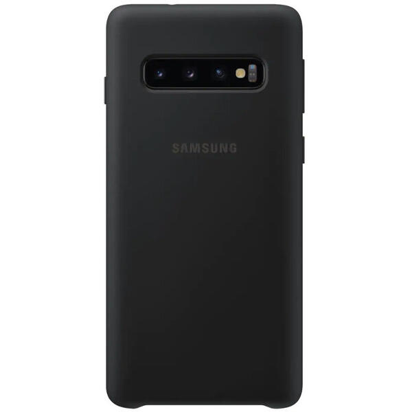 Capac protectie spate Samsung Silicon Black pentru Galaxy S10