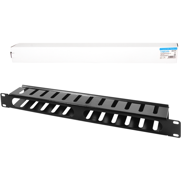 Logilink Panou gestionare cabluri, 1U pentru rack 19", Black