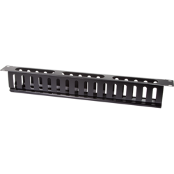 Panou gestionare cabluri, 1U pentru rack 19", Black