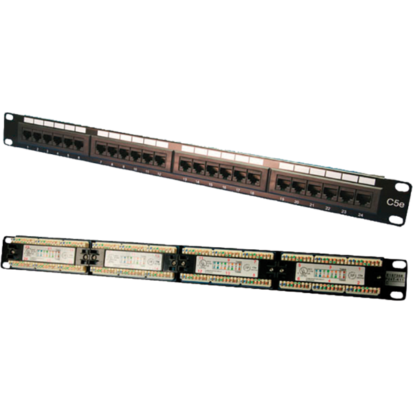 Logilink Patch Panel, 24 porturi, UTP, Cat5e, 1U pentru rack 19", Black