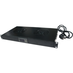 Unitate racire, 1U pentru rack 19", 2 ventilatoare, Black