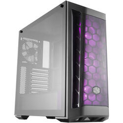 MasterBox MB511 RGB, Tempered Glass, MiddleTower, Fara sursa, Negru-Albastru