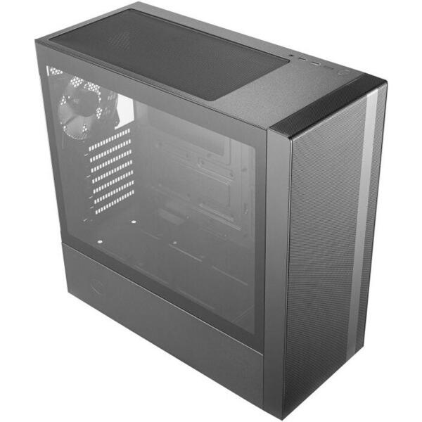 Carcasa Cooler Master MasterBox NR600, Tempered Glass, MiddleTower, Fara sursa, Negru