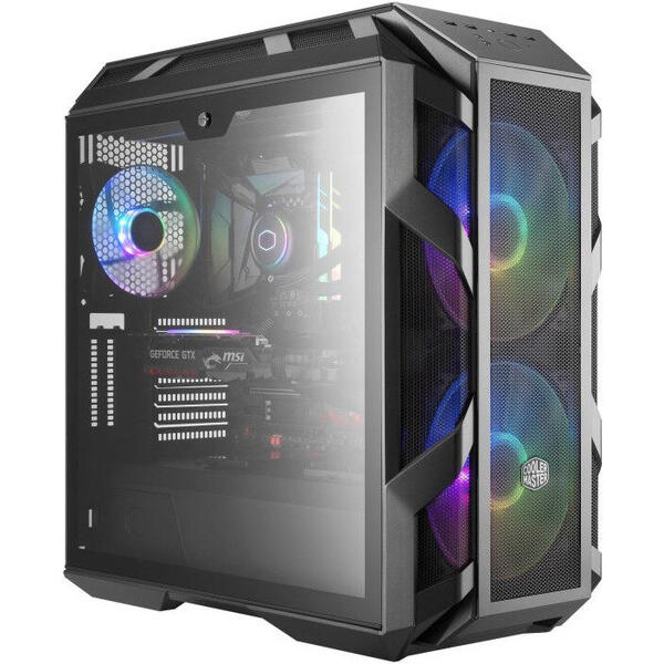 Carcasa Cooler Master MasterCase H500M Iron Grey, Tempered Glass, MiddleTower, Fara sursa, Negru-Gri