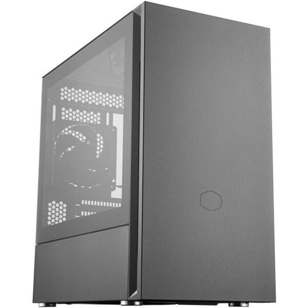 Carcasa Cooler Master Silencio S400 TG, Tempered Glass, MiniTower, Fara sursa, Negru