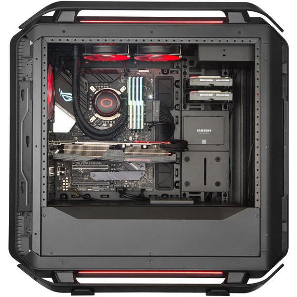 Carcasa Cooler Master Cosmos C700P Black Edition, Tempered Glass, FullTower, Fara sursa, Negru