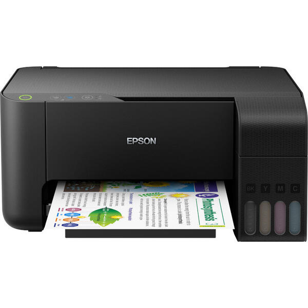 Multifunctionala Epson L3110, Inkjet, CISS, Color, Format A4, Panou Gri
