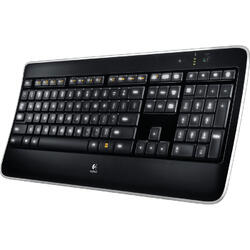 Wireless K800, White LED, USB, Layout US International, Black