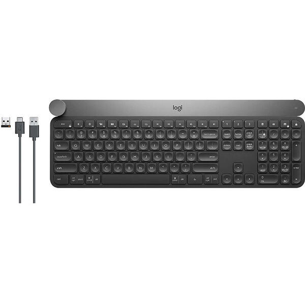 Tastatura Logitech Wireless Craft Advanced, USB, Layout US, Black-Grey