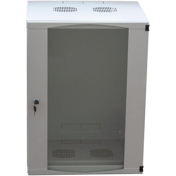 Cabinet Metalic Logilink W09F64G, 9U, Wall Mount, 540 x 460, Glass door, Gri